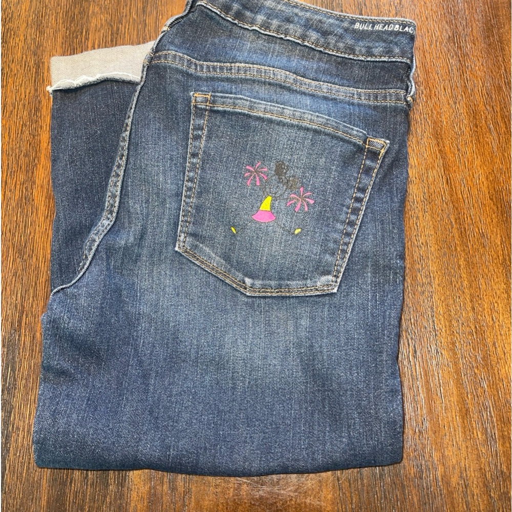 Bullhead Jeans Capri Cheer Pom Pom Girl Denim Whimsical Retro Girlhood Playful